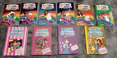 Libri "diari di nikki" e "un unicorno per amico"