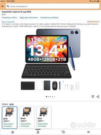 Tablet 13.4" Android 16 con Tastiera Penna e Mouse