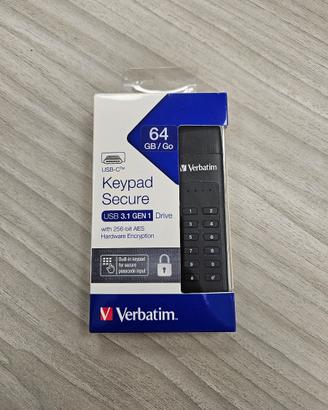 Memoria USB Verbatim Keypad Secure 64GB USB-C