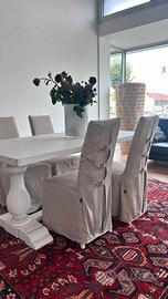 sedie rivestite tessuto lino