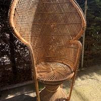 Poltrona  in vimini  e bamboo