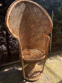 Poltrona  in vimini  e bamboo