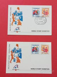 CARTOLINE COMMEMORATIVE MALTA PHILEXFRANCE 89