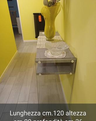 consolle moderna in vetro e cemento