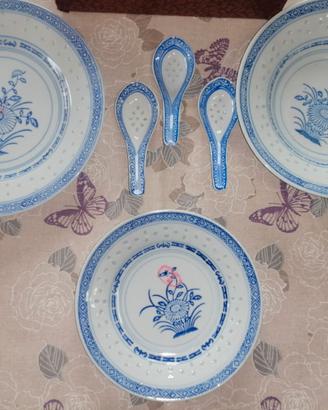 Set piatti porcellana "chicco di riso" Cina