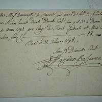 1798 Antico documento Borbonico Corato Bari Capano
