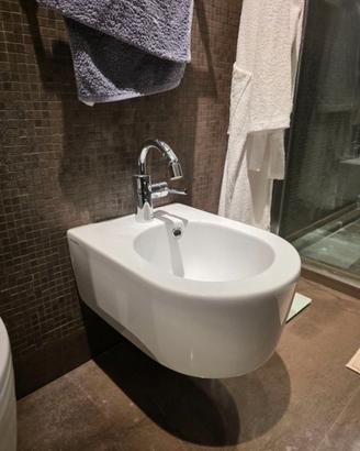 Bidet sospeso Flaminia Link bianco con miscelatore