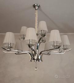 Lampadario Acciaio Pegaso + Applique Ideal Lux