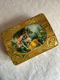 Scatola in latta vintage romantica ALEMAGNA