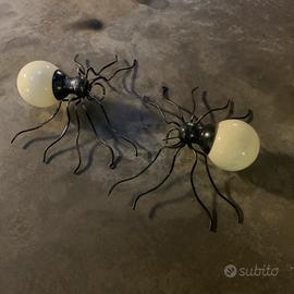 Coppia di lampade applique vintage ragno anni 70