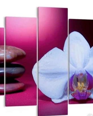 quadro tela 5 pezzi orchidea spa