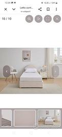 Letto contenitore singolo color crema