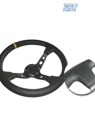 VOLANTE INVERTITO IN ECOPELLE NERA CON BRACCI NERI