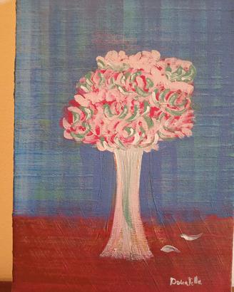Quadro acrilico "Fiori rosa"