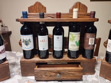 Cantinetta Portabottiglie da Tavolo in Legno Masse