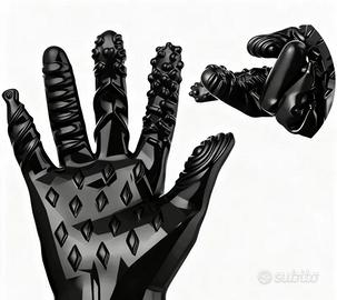 guanti del piacere in lattice nero sexy