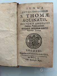 Libro antico Summa Totius Theologiae S. Thom 1701