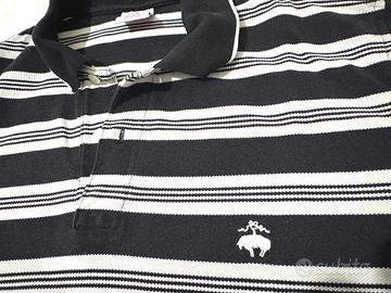 Polo Brooks Brothers bicolore nero/bianco Cotone