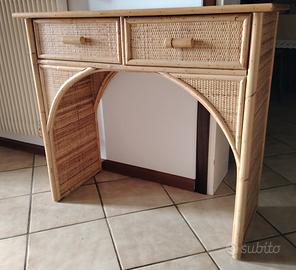 tavolino ratan e bambù 