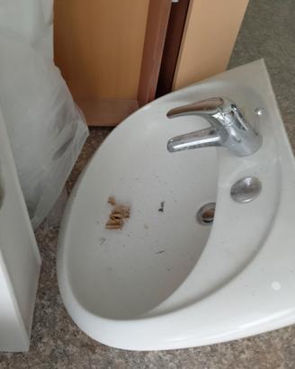 Lavabo bagno in ceramica con colonna (52×65 cm)