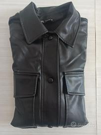 Giacca ecopelle nera oversize Zara donna taglia S