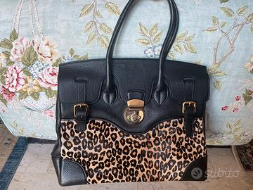 Borsa con inserti leopardati