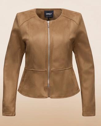 Giacca taglio sartoriale in suede, nuova