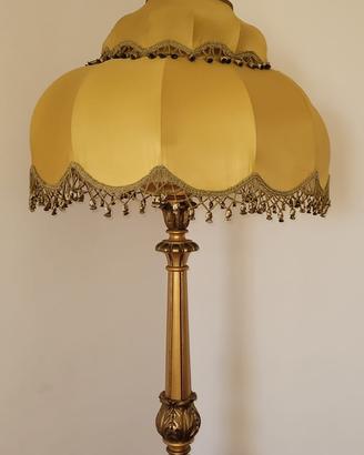 Piantana /lampada da terra in legno dorato