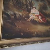 Quadro Marinelli olio su tela con cornice dorato 