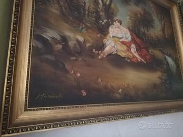 Quadro Marinelli olio su tela con cornice dorato 