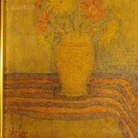 Raro quadro vintage tecnica puntinismo firmato