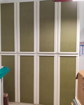 Armadio quattro stagioni in legno - bianco e verde