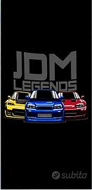Telo Mare "JDM Legends" 180x90 cm - sfondo nero