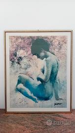Quadro di donna con vetro e cornice