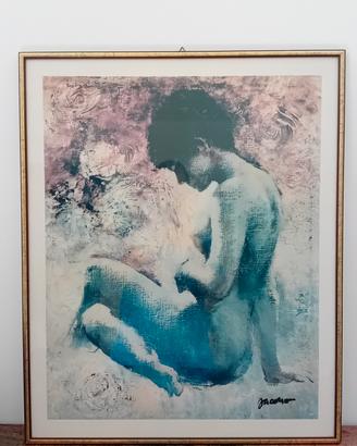 Quadro di donna con vetro e cornice