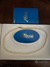Collana di perle di mare “Miluna”in oro 18kt