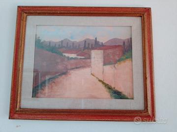 dipinto paesaggio rurale toscano