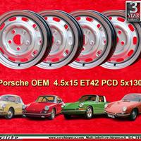 4 pz cerchi Porsche OE steel 4.5x15 ET42 5x130