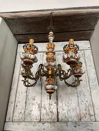 Lampadario vintage in ceramica