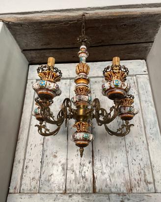 Lampadario vintage in ceramica