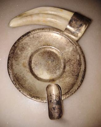 Posacenere placcato argento corno facocero Eritrea