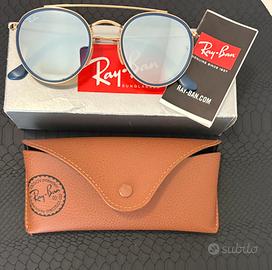 NUOVI Ray-Ban Round Double Bridge con scatola!