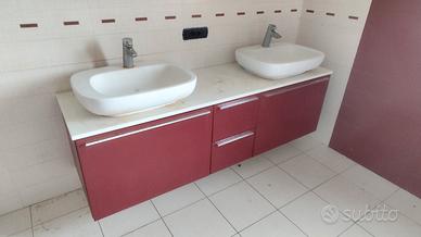 Mobile bagno sospeso doppio lavabo