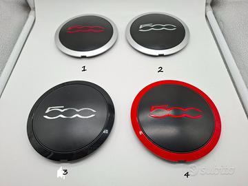 4 Coprimozzi per Fiat 500 (nuovi) modelli in foto
