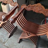 4 sedie chiudibili a fisarmonica in legno