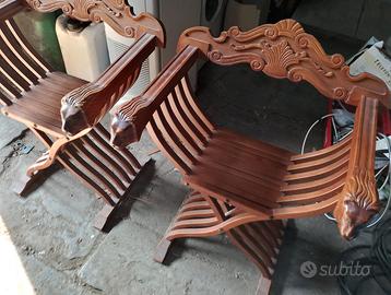 4 sedie chiudibili a fisarmonica in legno