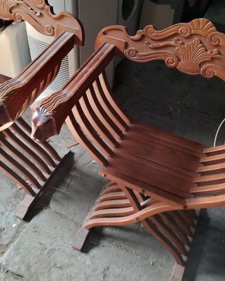 4 sedie chiudibili a fisarmonica in legno