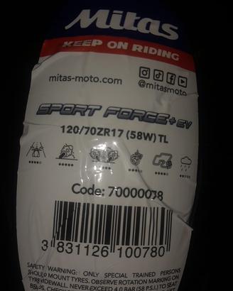 Pneumatici Mitas sport force 120/70 e 190/55