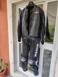 tuta moto berik 2 pezzi sfoderabile in pelle TG 50