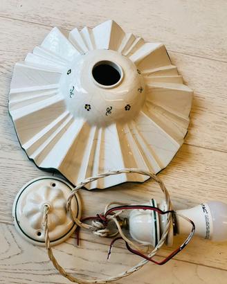 Lampadario Ferroluce in ceramica vintage